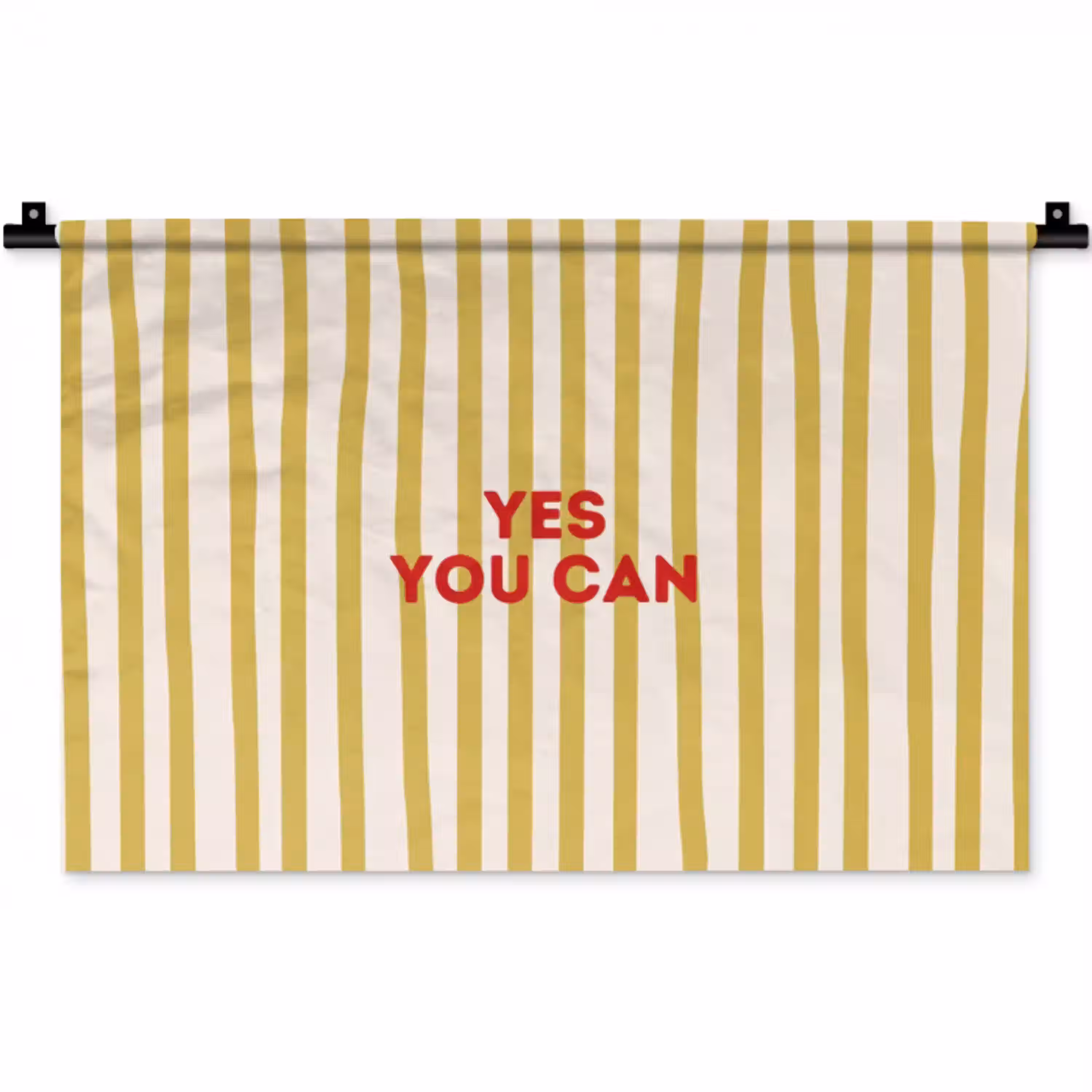 Strepen - Abstract - Yes you can - Rood Wandkleed katoen klein -zz3d
