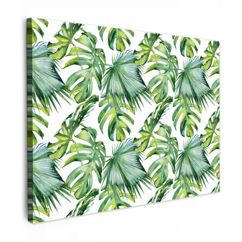Bladeren - Monstera - Tropical - Jungle canvas 2cm klein -z3d