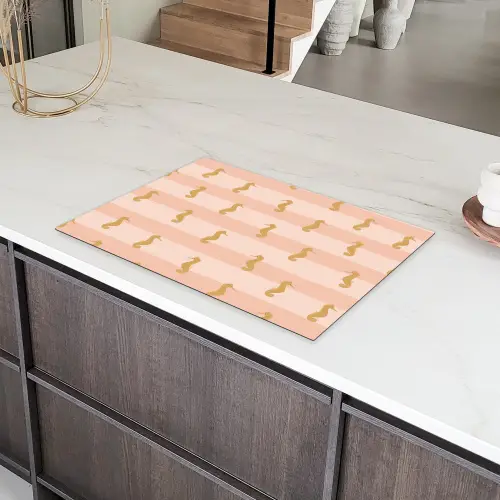 Zee - Dieren - Roze - Zeepaardje Inductie beschermer vinyl 3mm klein 276 -sfeer8