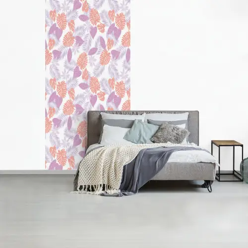 Bladeren - Pastelkleuren - Tropisch fotobehang vinyl groot 64 -slaapkamer