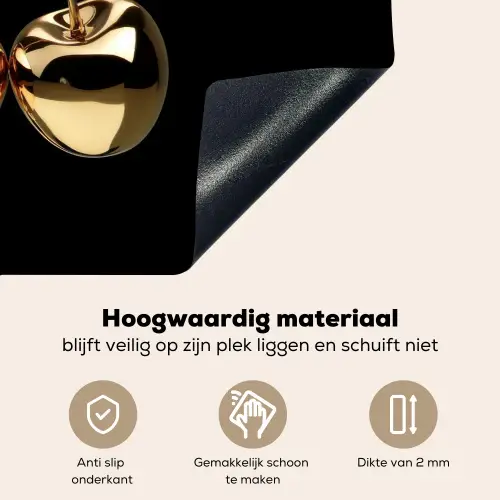 Kersen - Zwart - Goud - Chrome Inductie beschemer met haakjes klein -ky-onderkant-nl