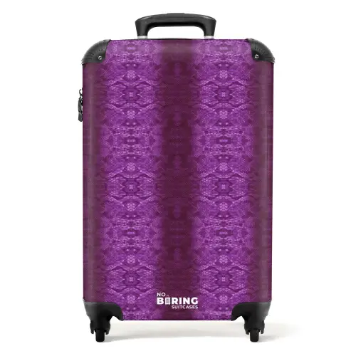Dieppaars slangenhuid met symmetrische schubstructuur NBS - Handbagage koffer - Volwassenen Unisex middel -productfoto_recht