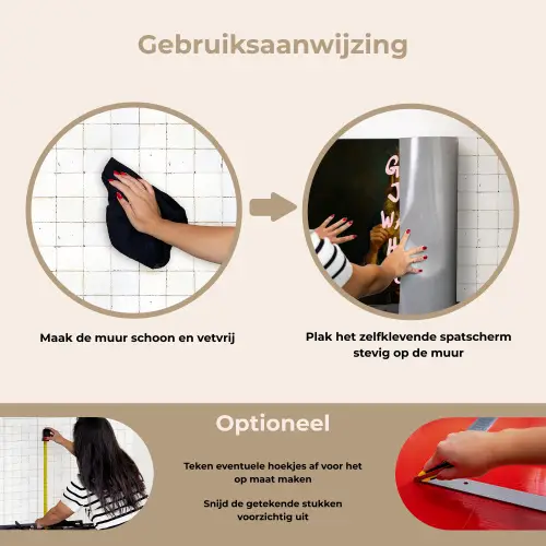 Kroon - Vrouw - Jurk - Opvallend keuken achterwand spatscherm klein -gebruiksaanwijzing_NL