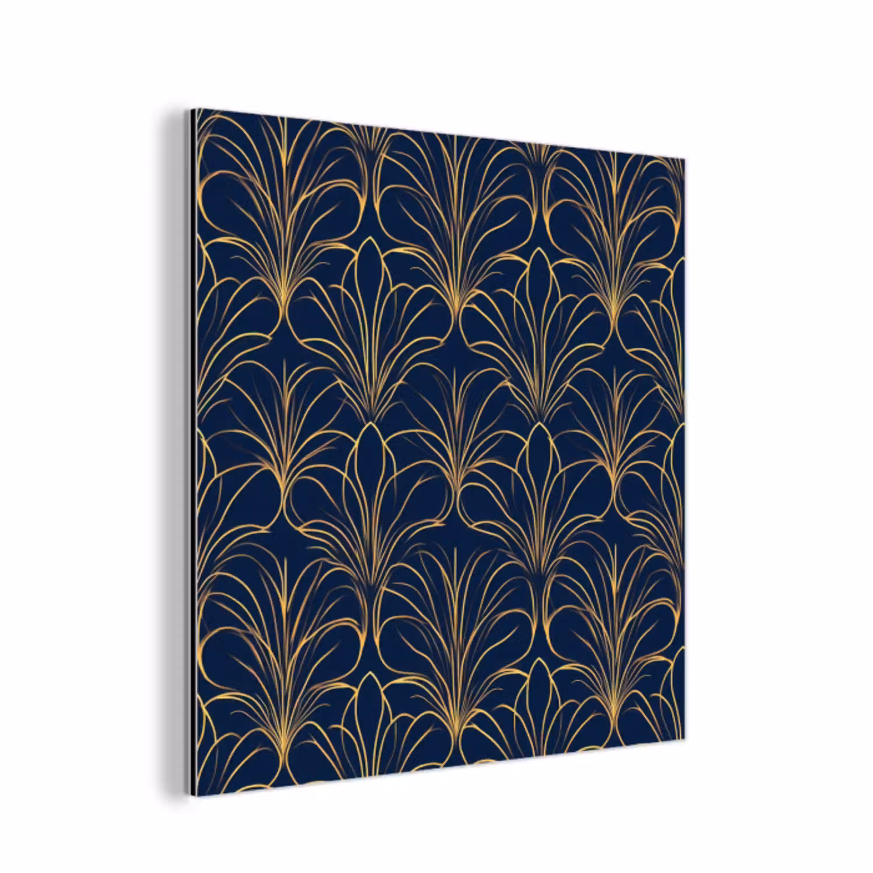 Deco - Waaier - Blauw aluminium wit klein 46 -3d