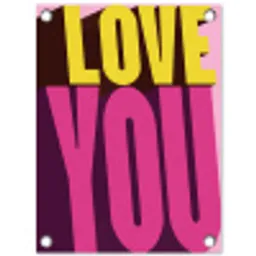 Love - Tekst - Roze - Valentijn tuinposter los doek klein -3d