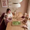 Lijntekening - Appel - Olijfgroen - Blaadje Dienblad Rechthoek middel -sfeer4