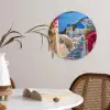 Santorini - Bloemen - Griekenland Wandcirkel plexiglas klein -sfeer4
