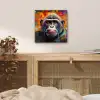 Aap - Gorilla - Graffiti - Dieren - Kleuren aluminium wit klein -sfeer3