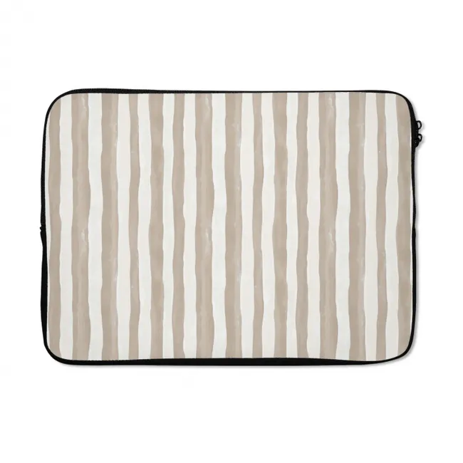 Laptophoes Minimalistisch - Strepen - Beige