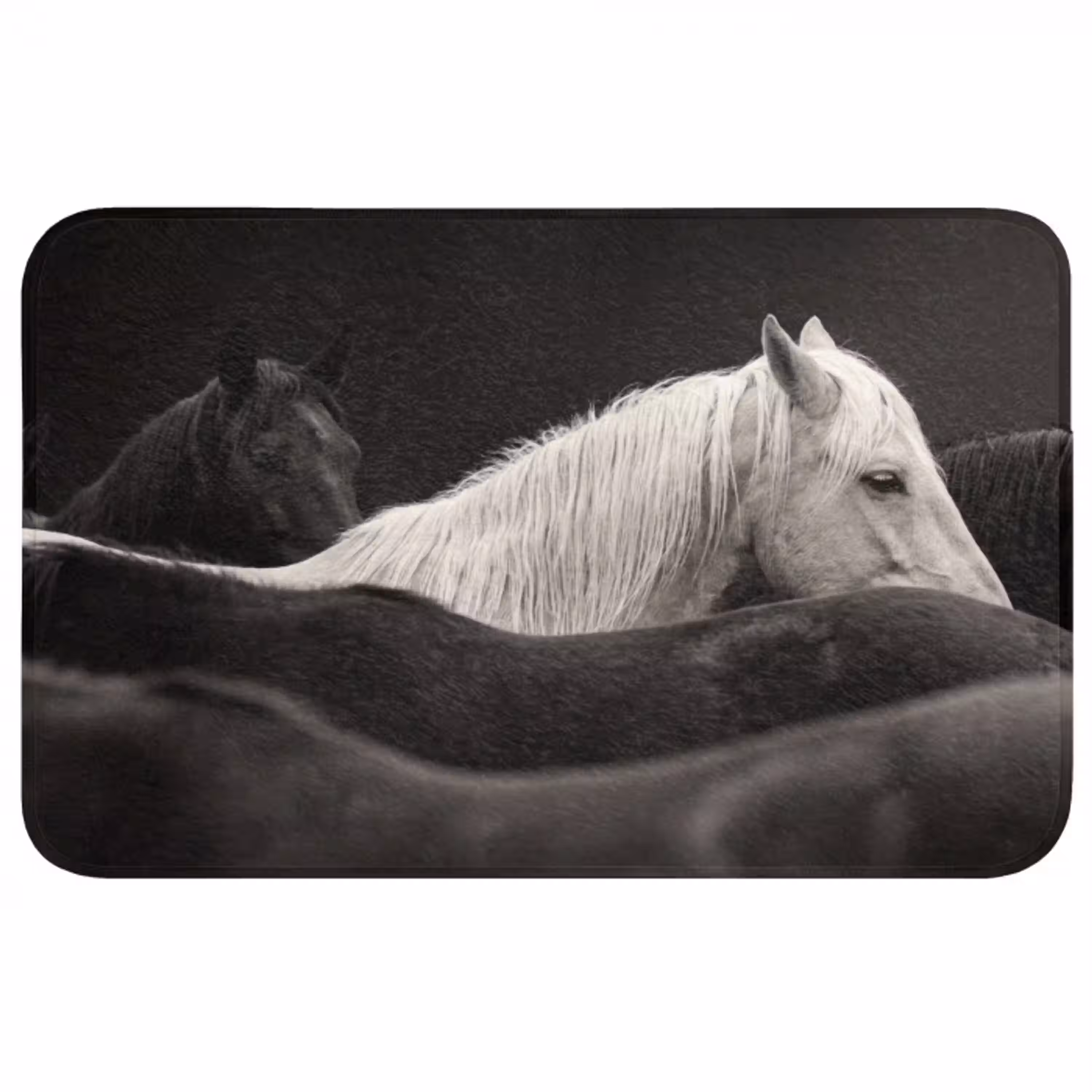 Paarden - Zwart - Wit - Kudde WCmat middel -3d