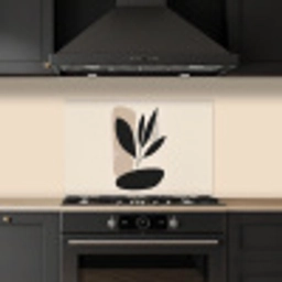 Plant - Beige - Japandi keuken achterwand spatscherm klein -sfeer1