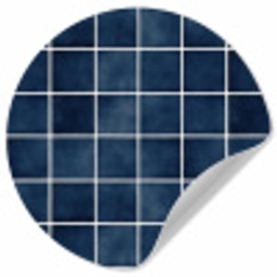 Tegel - Modern - Blauw Wandcirkel behangsticker klein 186 -3d