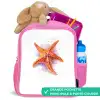 Oranje Zeester Illustratie Kinderrugzak - Roze middel -inhoud_FR