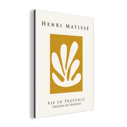 Matisse - Okergeel - Vormen - Bladeren - Kunststof aluminium wit klein -3d