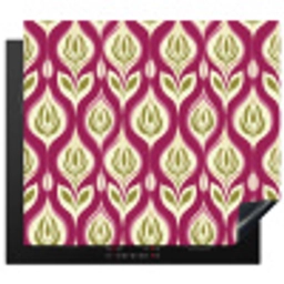 Retro - Floraal - Paars Inductie beschermer vinyl 3mm middel 274 -3d