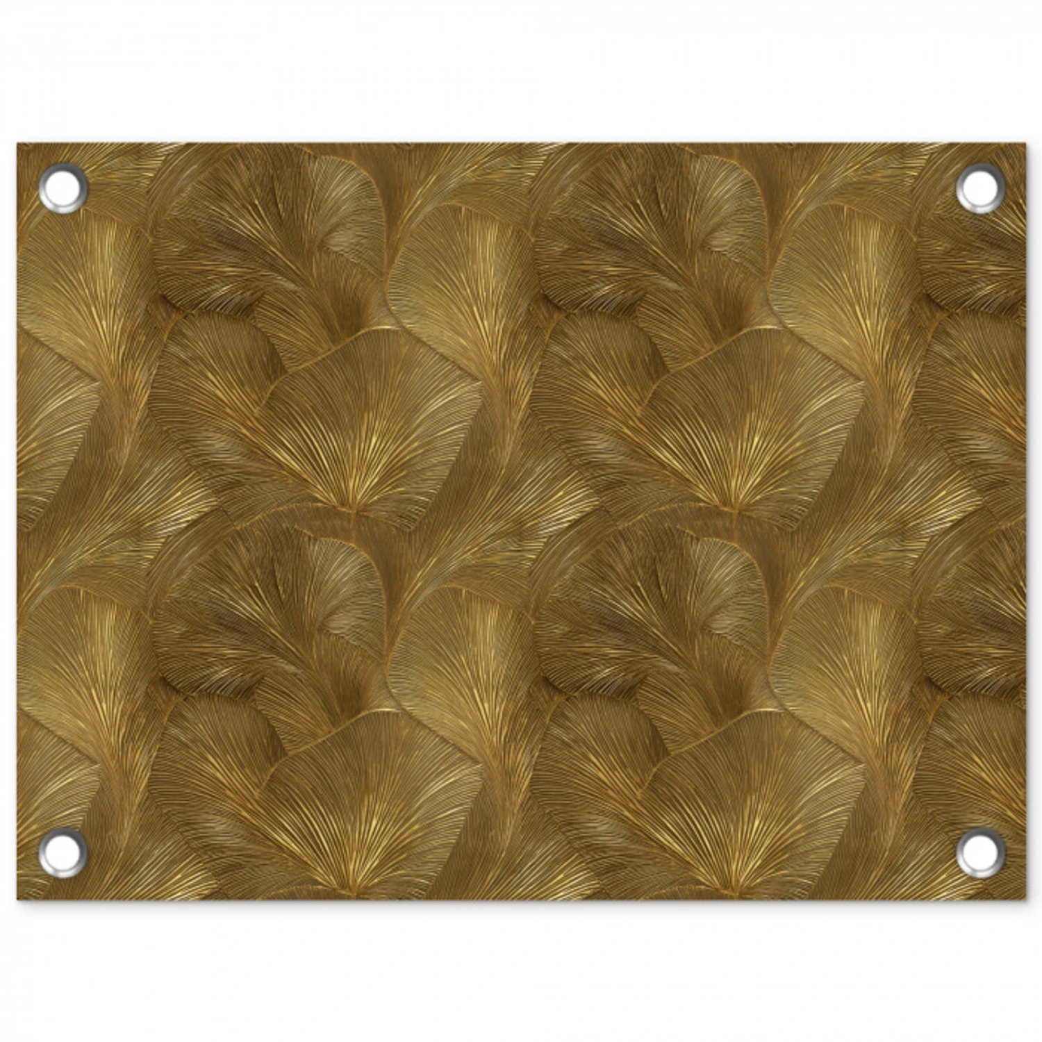 Organisch - Lijnen - Goud tuinposter los doek klein 239 -3d