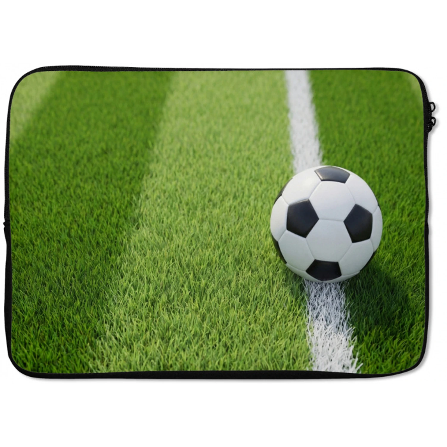 Voetbal - Grasveld - Sport - Groen laptophoes neopreen klein -zkaufland3dotto