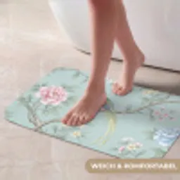 Vogel - Bloemen - Kleurrijk Badmat klein -USP_ZachtDE