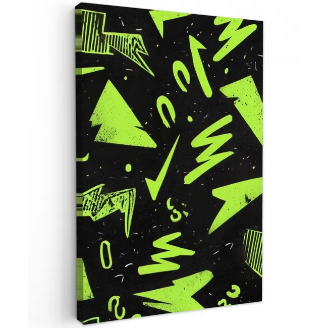 Gaming - Vormen - Pijlen - Abstract - Zwart Tuinposter op houten frame 2 cm dik middel -3d