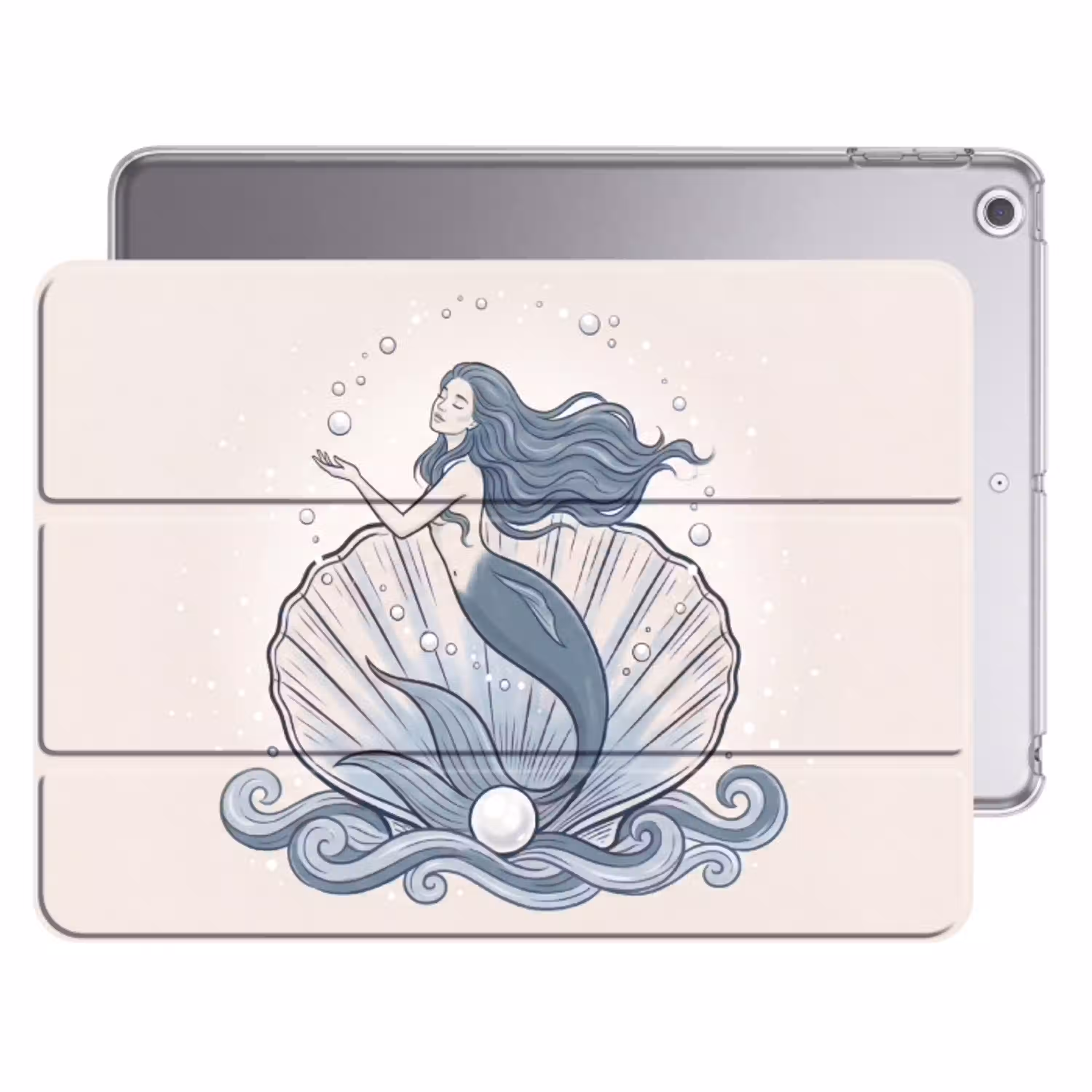 Zeemeermin - Schelp - Zee - Fantasie - Blauw Apple iPad 2017 middel -threedimensional_3d_global