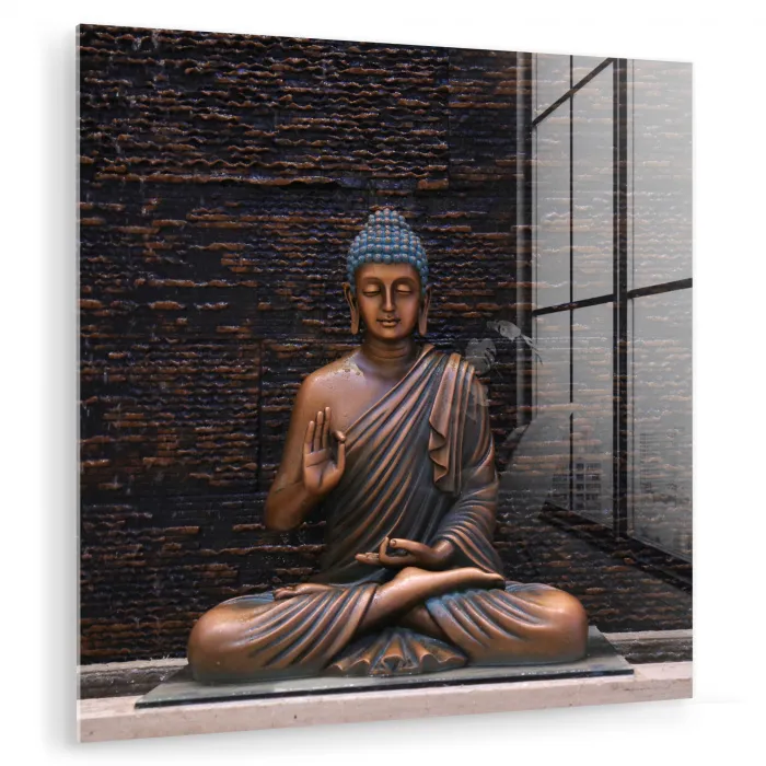 Boeddha - Buddha beeld - Bruin - Spiritueel - Meditatie plexiglas 5mm klein -zzzproduct_nieuw