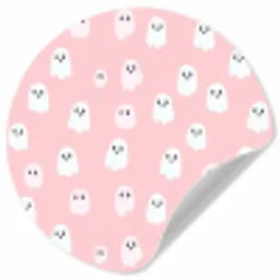 Spookjes - Patroon - Roze Wandcirkel behangsticker klein 186 -3d