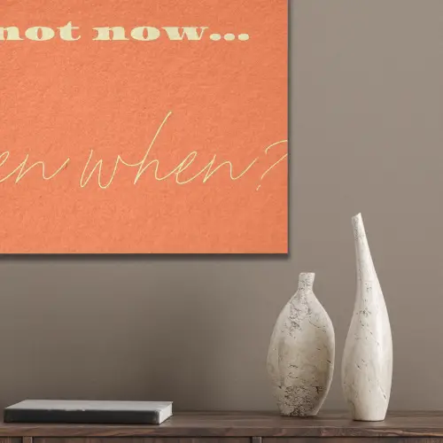 If not now then when - Oranje - Geel - Levendig PET vilt klein -sfeer6_closeup