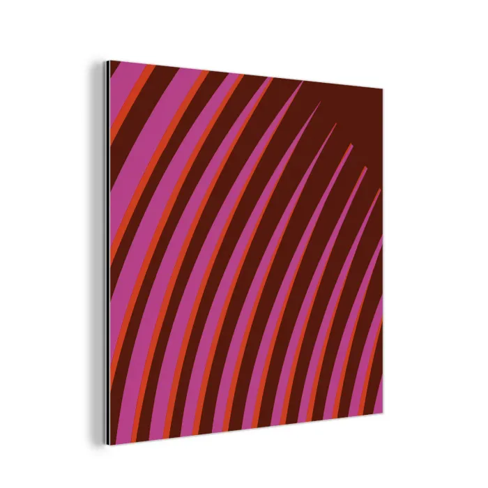 Lijnen - Rood - Beweging aluminium wit klein -3d