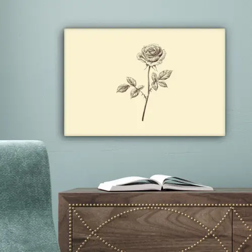 Illustratie - Zwart - Roos canvas 2cm klein -sfeer4