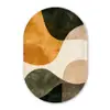 Vormen - Okergeel - Abstract Wandcirkel Ovaal Glas middel -3d