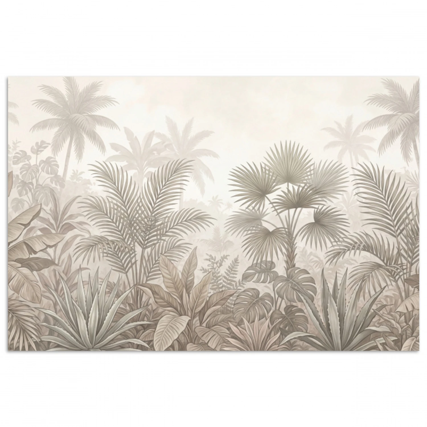 Jungle - Tropisch - Natuur -Vintage - Beige poster papier klein -3d