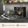 Dieren - Wolf - Portret - Zwart - Bruin keuken achterwand spatscherm klein -usp_NL