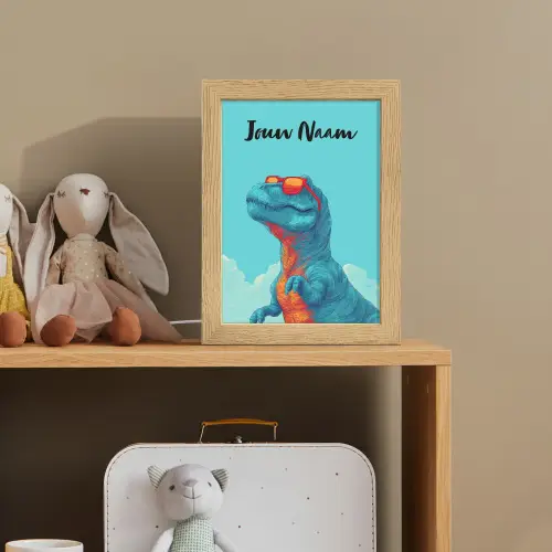 Dino - Blauw - Zonnebril - Wolken Light Box met kabel (Kinderlampje) klein -sfeer2_kind