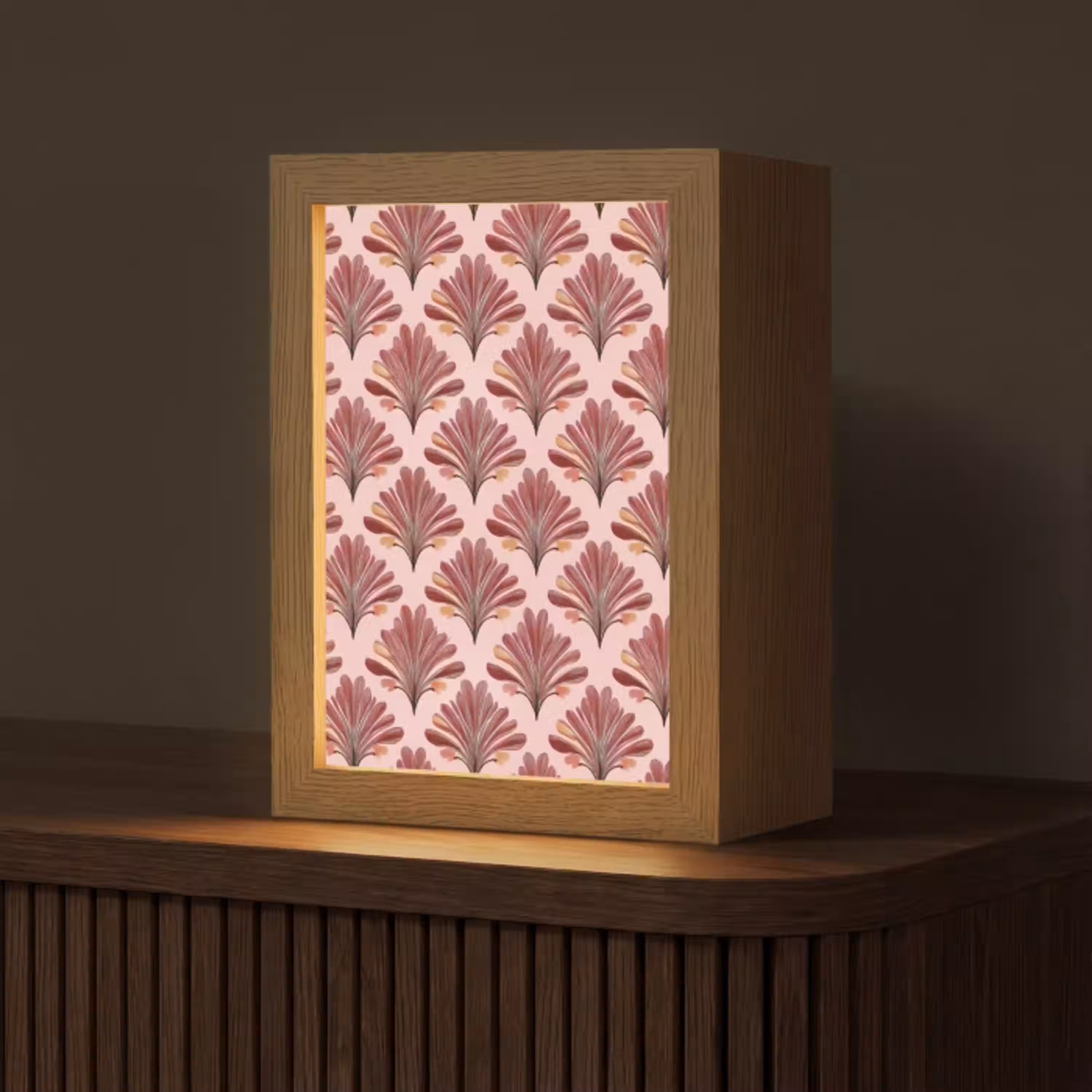 Waaier -  Roze - Rood Light Box met kabel (Tafellamp) klein 925 -z3d_website