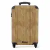 Lichtgele houten planken met rode accenten en noesten NBS - Handbagage koffer - Volwassenen Unisex middel -productfoto_recht