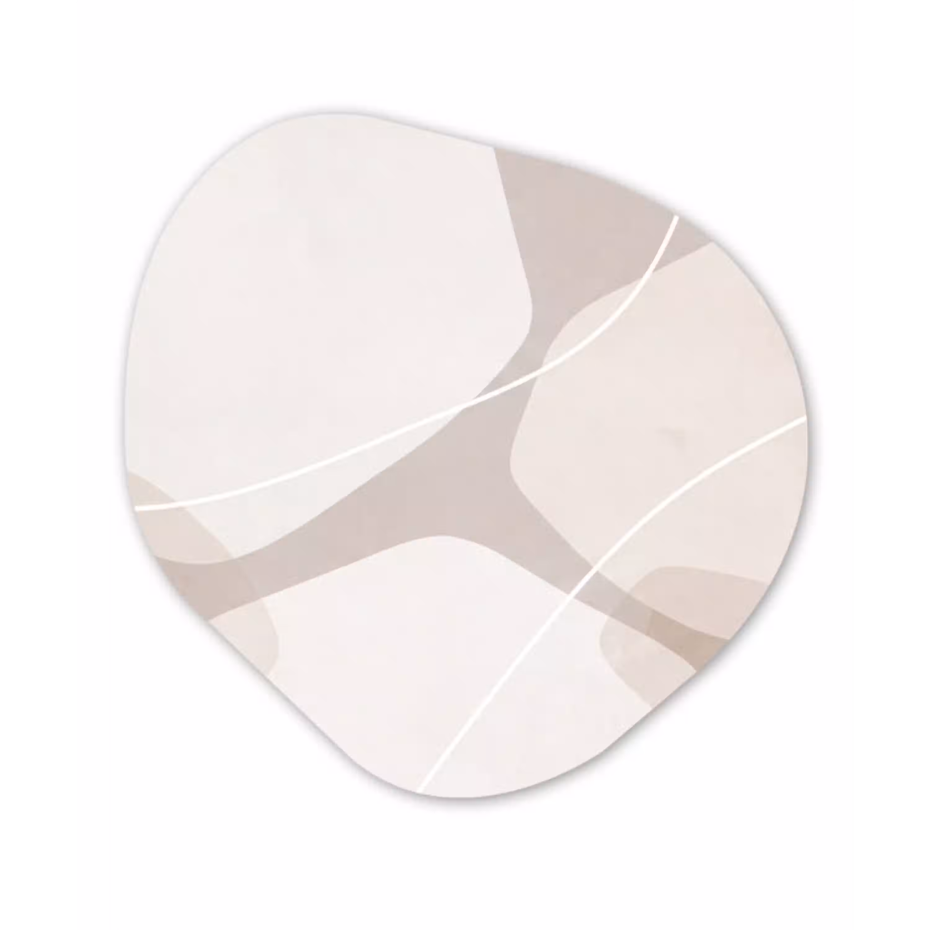 Abstract - Vormen - Beige Wandcirkel Organisch Forex 3mm klein -3d