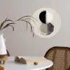 Cirkels - Strepen - Minimalistisch - Zwart Wandcirkel behangsticker klein -sfeer3