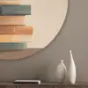 Boeken - Toren - Koffie - Beige Akoestische PET Vilt - Rond klein -sfeer5_closeup