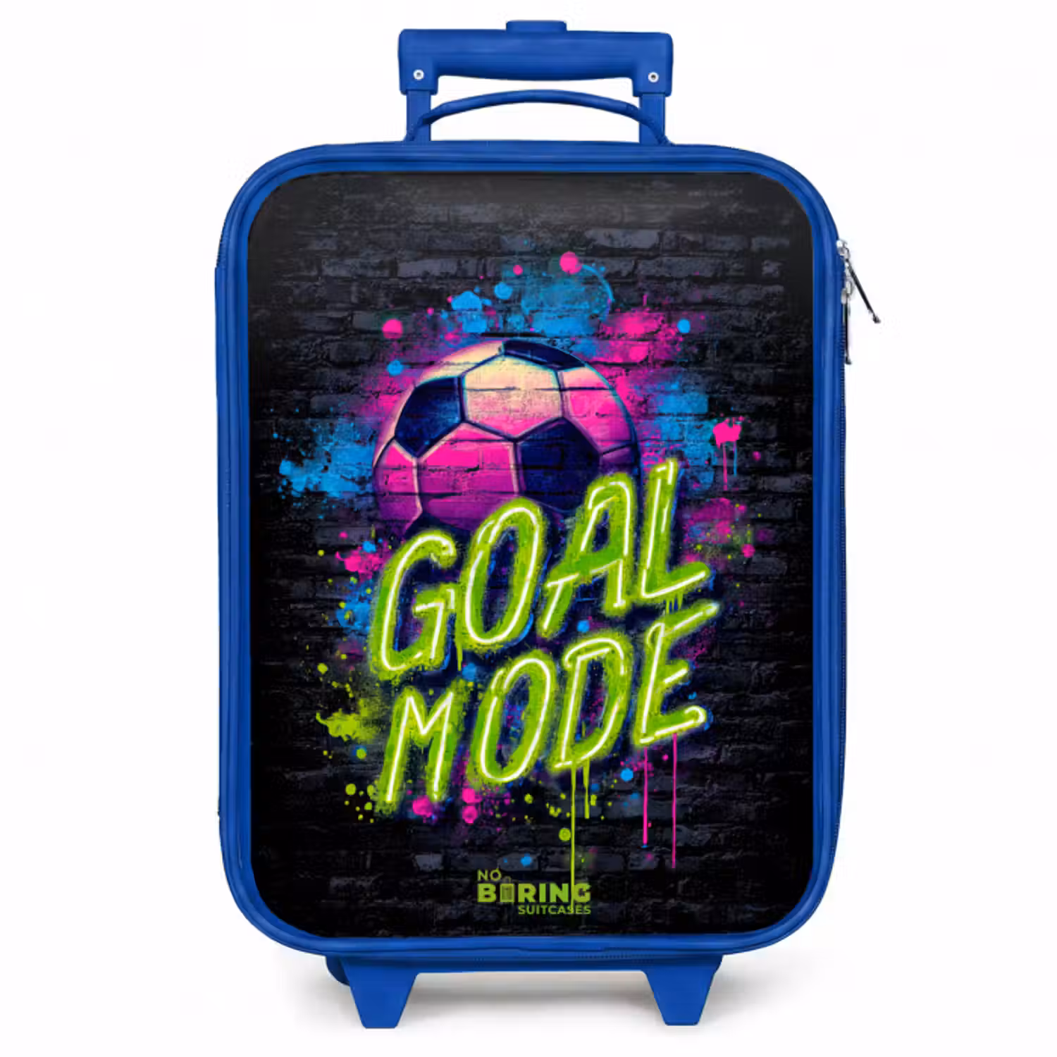 Kinderkoffer Blau - Neon - Graffiti - Fußball - Farbenfroh