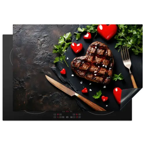 Steak - Hart - Bestek Inductie beschermer vinyl 3mm klein -3d