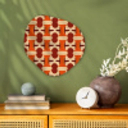 Geometrisch - Retro - Oranje Wandcirkel Organisch Forex 3mm klein 629 -sfeer2