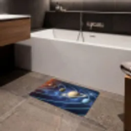 Ruimte - Zonnestelsel - Blauw Badmat klein -sfeer3