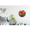 Klaproos - Bloemen - Rood - Paars - Weide Wandcirkel aluminium klein -kinderkamer