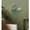 Wereldkaart - Gebroken tegels - Mozaïek Wandcirkel plexiglas klein -sfeer3