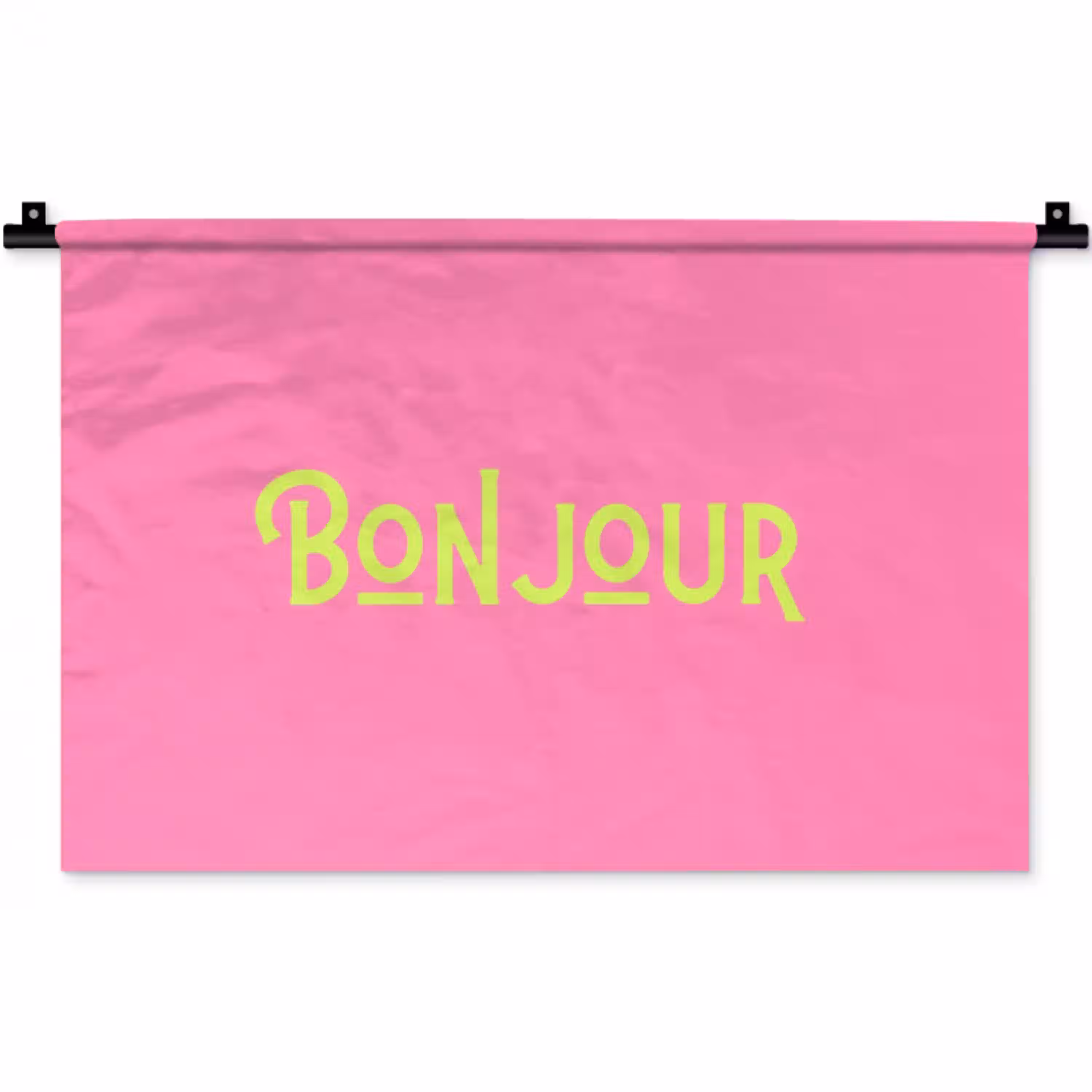 Roze - Groene Bonjour - art-deco Wandkleed katoen klein -zz3d