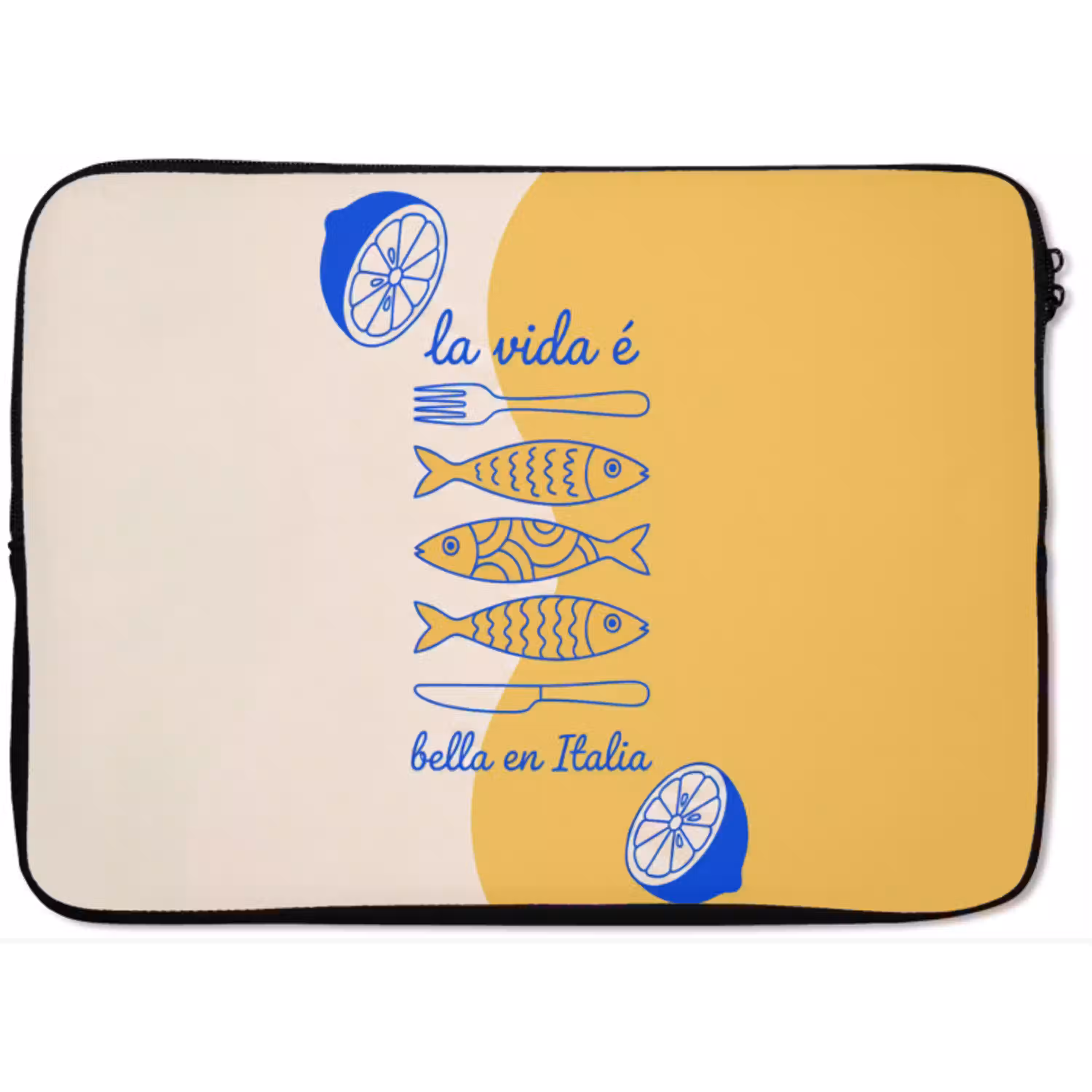 Italië - Eten - Citroen - Vis - Grafisch laptophoes neopreen klein -zkaufland3dotto