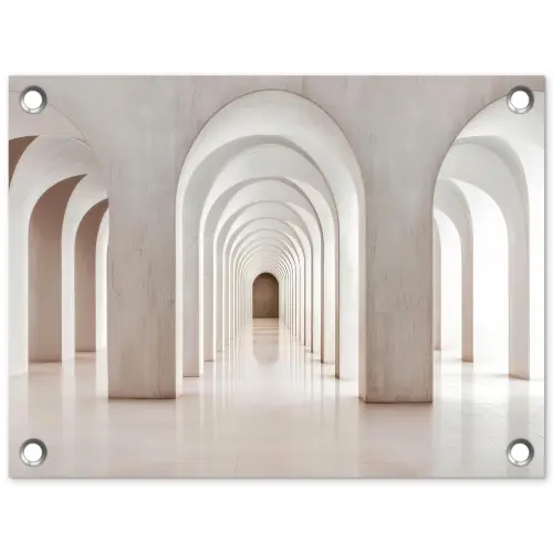 Hal - Bogen - Symmetrisch - Modern tuinposter los doek klein -3d