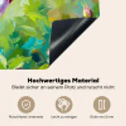 Kolibrie - Bloemen - Natuur - Kleurrijk Inductie beschemer met haakjes klein -ky-onderkant-de