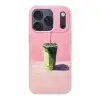 Beker - Rietje - Minimalistisch - Groen Telefoonhoesje iPhone 17 Pro klein -3d