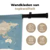 Wereldkaart - Oceaan - Realistisch - Blauw Wandkleed katoen klein -sfeer2